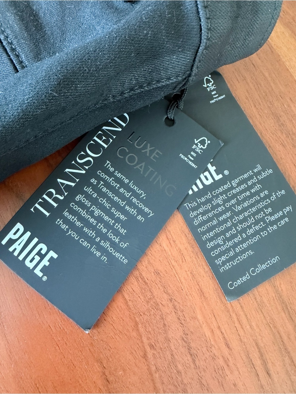 🖤 NWT PAIGE Leenah Ankle Patch Pocket Coated Jeans Black Fog Size 29 - Picture 6 of 8